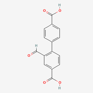 molecular formula C15H10O5 B8244309 2-Formylbiphenyl-4,4'-dicarboxylic acid 