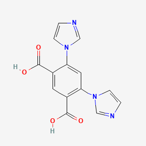 molecular formula C14H10N4O4 B8244323 4,6-Di(1H-imidazol-1-yl)isophthalic acid 