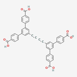 molecular formula C44H26O8 B8244344 5',5''''-(Buta-1,3-diyne-1,4-diyl)bis(([1,1':3',1''-terphenyl]-4,4''-dicarboxylic acid)) 