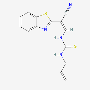 molecular formula C14H12N4S2 B8244361 1-Allyl-3-(2-(benzo[d]thiazol-2-yl)-2-cyanovinyl)thiourea 