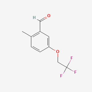 molecular formula C10H9F3O2 B8244428 2-Methyl-5-(2,2,2-trifluoroethoxy)benzaldehyde 