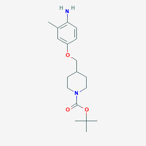 molecular formula C18H28N2O3 B8244444 Tert-butyl 4-((4-amino-3-methylphenoxy)methyl)piperidine-1-carboxylate 