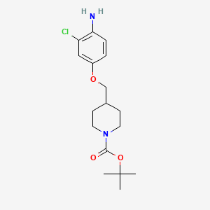 molecular formula C17H25ClN2O3 B8244446 tert-Butyl 4-((4-amino-3-chlorophenoxy)methyl)piperidine-1-carboxylate 