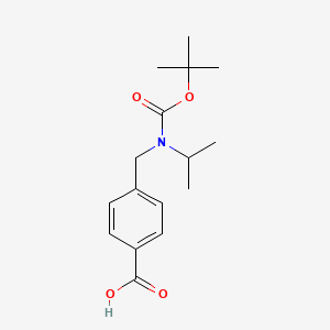 molecular formula C16H23NO4 B8244459 4-((Tert-butoxycarbonyl(isopropyl)amino)methyl)benzoic acid 