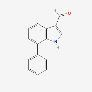 molecular formula C15H11NO B8244478 7-Phenyl-1H-indole-3-carbaldehyde 
