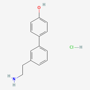 molecular formula C14H16ClNO B8244498 3'-(2-Aminoethyl)-[1,1'-biphenyl]-4-ol hydrochloride 