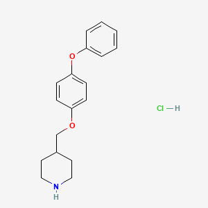 molecular formula C18H22ClNO2 B8244541 4-((4-Phenoxyphenoxy)methyl)piperidine hydrochloride 