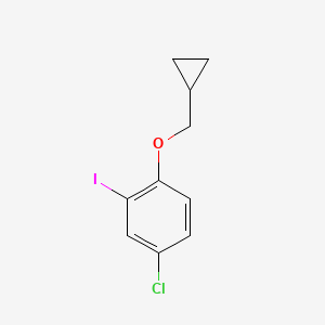 molecular formula C10H10ClIO B8244564 4-Chloro-1-(cyclopropylmethoxy)-2-iodobenzene 