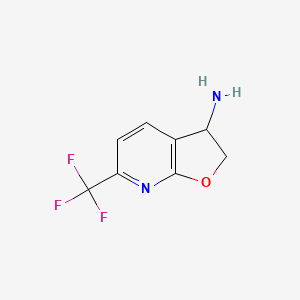 molecular formula C8H7F3N2O B8244594 6-Trifluoromethyl-2,3-dihydro-furo[2,3-B]pyridin-3-ylamine 