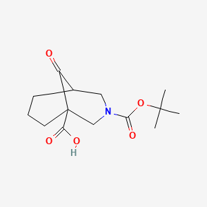 molecular formula C14H21NO5 B8244630 3-Tert-butoxycarbonyl-9-oxo-3-azabicyclo[3.3.1]nonane-1-carboxylic acid 