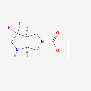 molecular formula C11H18F2N2O2 B8244679 Tert-butyl cis-3,3-difluoro-1,2,3A,4,6,6A-hexahydropyrrolo[3,4-B]pyrrole-5-carboxylate 