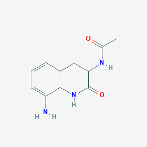 molecular formula C11H13N3O2 B8244705 N-(8-amino-2-oxo-1,2,3,4-tetrahydroquinolin-3-yl)acetamide 