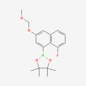 molecular formula C18H22BFO4 B8244710 1,3,2-Dioxaborolane, 2-[8-fluoro-3-(methoxymethoxy)-1-naphthalenyl]-4,4,5,5-tetramethyl- 