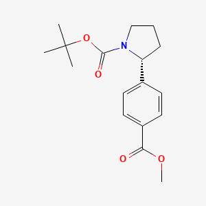 molecular formula C17H23NO4 B8244725 Tert-butyl (2R)-2-(4-methoxycarbonylphenyl)pyrrolidine-1-carboxylate 