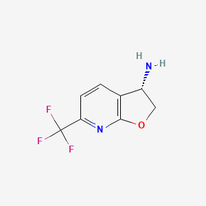 molecular formula C8H7F3N2O B8244739 (3S)-6-(trifluoromethyl)-2,3-dihydrofuro[2,3-b]pyridin-3-amine 