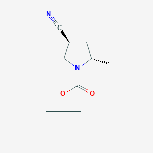 molecular formula C11H18N2O2 B8244745 tert-butyl (2S,4S)-4-cyano-2-methyl-pyrrolidine-1-carboxylate 