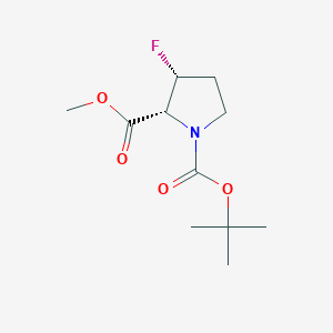 molecular formula C11H18FNO4 B8244808 O1-tert-butyl O2-methyl (2R,3R)-3-fluoropyrrolidine-1,2-dicarboxylate 