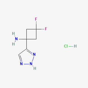 molecular formula C6H9ClF2N4 B8244815 3,3-difluoro-1-(1H-triazol-5-yl)cyclobutanamine;hydrochloride 