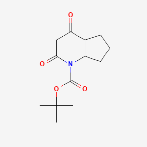 molecular formula C13H19NO4 B8244848 tert-butyl 2,4-dioxo-5,6,7,7a-tetrahydro-4aH-cyclopenta[b]pyridine-1-carboxylate 