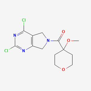 molecular formula C13H15Cl2N3O3 B8244860 (2,4-Dichloro-5,7-dihydropyrrolo[3,4-d]pyrimidin-6-yl)-(4-methoxytetrahydropyran-4-yl)methanone 