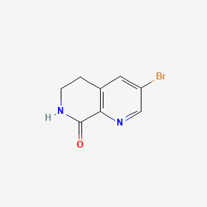 molecular formula C8H7BrN2O B8244869 3-Bromo-6,7-dihydro-5H-1,7-naphthyridin-8-one 