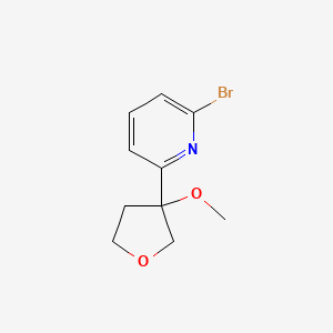 molecular formula C10H12BrNO2 B8244885 2-Bromo-6-(3-methoxytetrahydrofuran-3-yl)pyridine 