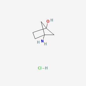 molecular formula C6H12ClNO B8244900 4-Aminobicyclo[2.1.1]hexan-1-ol;hydrochloride 