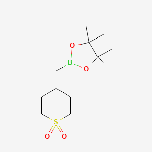 molecular formula C12H23BO4S B8244956 4-[(Tetramethyl-1,3,2-dioxaborolan-2-yl)methyl]-1lambda6-thiane-1,1-dione 