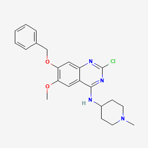 molecular formula C22H25ClN4O2 B8245015 7-(苯甲氧基)-2-氯-6-甲氧基-N-(1-甲基哌啶-4-基)喹唑啉-4-胺 