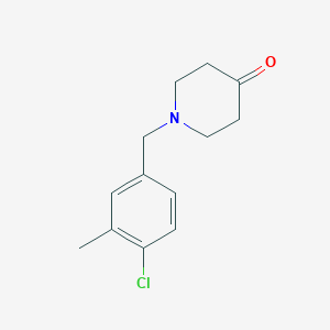 molecular formula C13H16ClNO B8245023 1-(4-Chloro-3-methylbenzyl)piperidin-4-one 