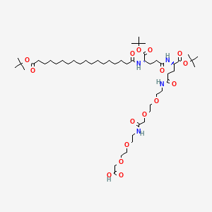 (22S,27S)-22,27-Bis(tert-butoxycarbonyl)-48,48-dimethyl-10,19,24,29,46-pentaoxo-3,6,12,15,47-pentaoxa-9,18,23,28-tetraazanonatetracontanoic acid