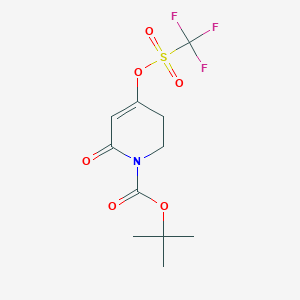 molecular formula C11H14F3NO6S B8245127 tert-butyl 2-oxo-4-(trifluoromethylsulfonyloxy)-5,6-dihydropyridine-1(2H)-carboxylate 