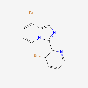 molecular formula C12H7Br2N3 B8245128 8-Bromo-3-(3-bromopyridin-2-YL)imidazo[1,5-A]pyridine 