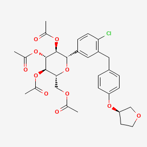 molecular formula C31H35ClO11 B8245133 [(2R,3R,4R,5S,6S)-3,4,5-triacetyloxy-6-[4-chloro-3-[[4-[(3R)-oxolan-3-yl]oxyphenyl]methyl]phenyl]oxan-2-yl]methyl acetate 