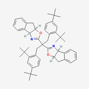 molecular formula C51H62N2O2 B8245153 (3aR,8bS)-2-[2-[(3aR,8bS)-4,8b-dihydro-3aH-indeno[1,2-d][1,3]oxazol-2-yl]-1,3-bis(2,4-ditert-butylphenyl)propan-2-yl]-4,8b-dihydro-3aH-indeno[1,2-d][1,3]oxazole 