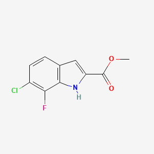 molecular formula C10H7ClFNO2 B8245173 1H-Indole-2-carboxylic acid, 6-chloro-7-fluoro-, methyl ester 