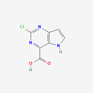 molecular formula C7H4ClN3O2 B8245186 2-chloro-5H-pyrrolo[3,2-d]pyrimidine-4-carboxylic acid 
