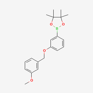 molecular formula C20H25BO4 B8245246 2-(3-((3-Methoxybenzyl)oxy)phenyl)-4,4,5,5-tetramethyl-1,3,2-dioxaborolane 