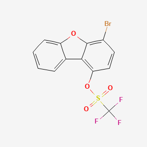 molecular formula C13H6BrF3O4S B8245267 4-Bromodibenzo[B,D]furan-1-YL trifluoromethanesulfonate 
