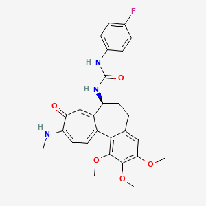 molecular formula C27H28FN3O5 B8245275 1-(4-fluorophenyl)-3-[(7S)-1,2,3-trimethoxy-10-(methylamino)-9-oxo-6,7-dihydro-5H-benzo[a]heptalen-7-yl]urea 