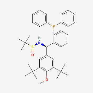 molecular formula C38H48NO2PS B8245342 (S)-N-[(R)-(3,5-ditert-butyl-4-methoxyphenyl)-(2-diphenylphosphanylphenyl)methyl]-2-methylpropane-2-sulfinamide 