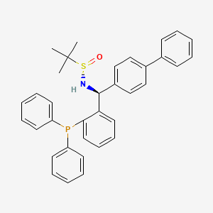 molecular formula C35H34NOPS B8245348 (S)-N-[(S)-(2-diphenylphosphanylphenyl)-(4-phenylphenyl)methyl]-2-methylpropane-2-sulfinamide 