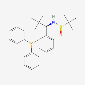 molecular formula C27H34NOPS B8245349 (S)-N-[(1R)-1-(2-diphenylphosphanylphenyl)-2,2-dimethylpropyl]-2-methylpropane-2-sulfinamide 