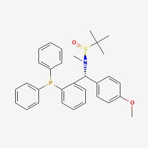molecular formula C31H34NO2PS B8245353 (S)-N-[(R)-(2-diphenylphosphanylphenyl)-(4-methoxyphenyl)methyl]-N,2-dimethylpropane-2-sulfinamide 