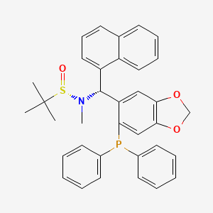 molecular formula C35H34NO3PS B8245371 (S)-N-[(R)-(6-diphenylphosphanyl-1,3-benzodioxol-5-yl)-naphthalen-1-ylmethyl]-N,2-dimethylpropane-2-sulfinamide 