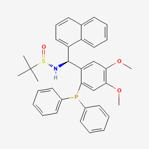 molecular formula C35H36NO3PS B8245375 (S)-N-[(S)-(2-diphenylphosphanyl-4,5-dimethoxyphenyl)-naphthalen-1-ylmethyl]-2-methylpropane-2-sulfinamide 