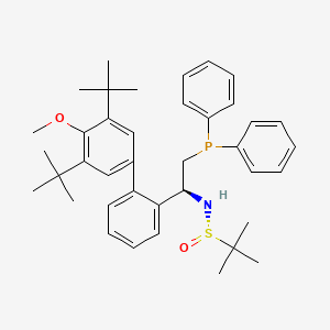 molecular formula C39H50NO2PS B8245383 (S)-N-[(1S)-1-[2-(3,5-ditert-butyl-4-methoxyphenyl)phenyl]-2-diphenylphosphanylethyl]-2-methylpropane-2-sulfinamide 