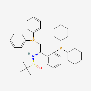 molecular formula C36H49NOP2S B8245390 (S)-N-[(1S)-1-(2-dicyclohexylphosphanylphenyl)-2-diphenylphosphanylethyl]-2-methylpropane-2-sulfinamide 