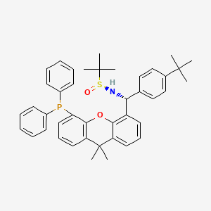 molecular formula C42H46NO2PS B8245398 (S)-N-[(R)-(4-tert-butylphenyl)-(5-diphenylphosphanyl-9,9-dimethylxanthen-4-yl)methyl]-2-methylpropane-2-sulfinamide 