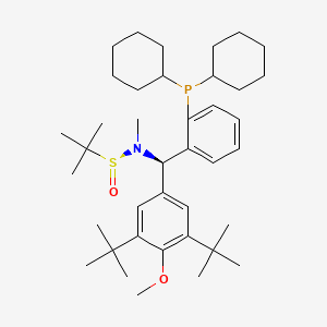 molecular formula C39H62NO2PS B8245414 (S)-N-[(R)-(3,5-ditert-butyl-4-methoxyphenyl)-(2-dicyclohexylphosphanylphenyl)methyl]-N,2-dimethylpropane-2-sulfinamide 